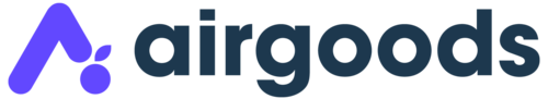 Logo of airgoods with a purple and blue design on a white background